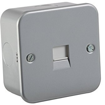 Knightsbridge M7400 Metal Clad Telephone Extension Socket, 230 V, Silver