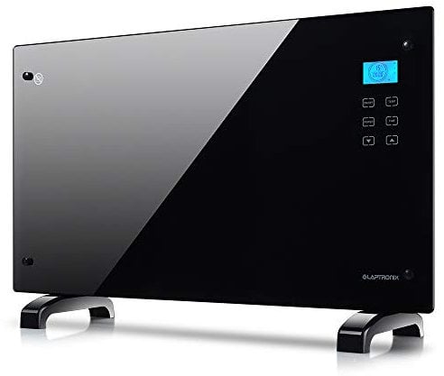 Yes UK 2000w Black Glass Free Standing Wall Mounted Panel Convection Heater with LCD + Remote
