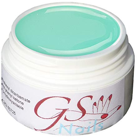 GS-Nails UV Farb-Gel für Nail-Art & Nagel-Design - 5 ml UV-härtendes Cover-Gel - Nail-Gel - selbstglättendes Nagel-Gel - Pastell Mint - A8