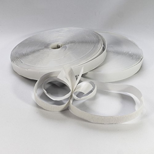 1buy3-25m Klettband selbstklebend 30mm Weiß (25m Haken- und 25m Flauschband)