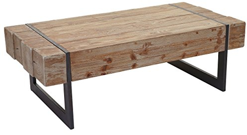 Mendler Couchtisch HWC-A15a, Wohnzimmertisch, Tanne Holz rustikal massiv MVG-Zertifiziert 40x120x60cm - naturfarben