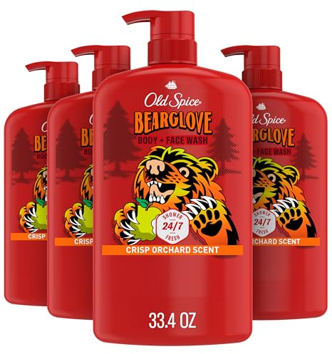 Old Spice Wild Bearglove Scent Body Wash for Men, 30.0 Fluid Ounce (Pack of 4)