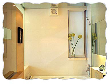 Mirror Wandmontage Badezimmerspiegel Eitelkeit Rahmenlos Waschbecken Spiegel, HD Schminkspiegel