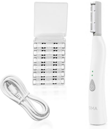 SPA SCIENCES - Rasoir Dermaplane breveté SIMA pour le visage des femmes – Exfoliation faciale indolore 2 en 1 et épilation aux peluches de pêche – Anti-âge – 3 vitesses – Rechargeable – Traitement de
