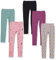 Amazon Essentials Legging Fille, Lot de 5, Blanc Jaune Floral/Noir/Rose Fleurs/Vert Turquoise/Violet Points, 6-7 Ans