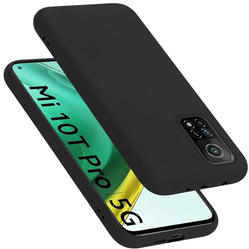 Cadorabo Hülle kompatibel mit Xiaomi Mi 10T / Mi 10T PRO Hülle Silikon Handyhülle für Mi 10T / Mi 10T PRO Case aus flüssigem Silikon- Kratzfeste und stoßfeste dünne TPU Schutzhülle - Liquid SCHWARZ