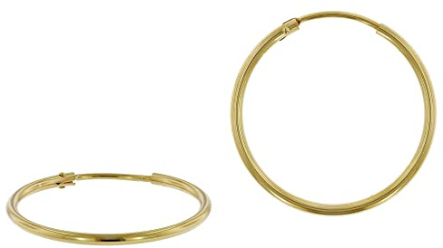 trendor Damen Ohrringe Gold 333 / 8K Creolen Breite 1,5 mm Ø 25 mm 51166 | zeitloser Ohrschmuck für Frauen,