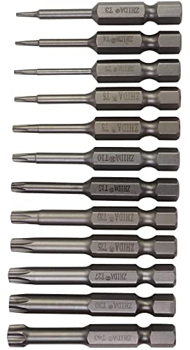 ZHIDA Torx-Schraubendreher-Bit-Set T3, T4, T5, T6, T8, T10, T15, T20, T25, T27, T30, T40, 1 Set