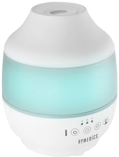 HoMedics Total Comfort Ultraschall-Luftbefeuchter Humidifier - 7-Farben-Licht, 12-Stunden-Auto-Off-Timer, 2L Tank, bis zu 25h Betriebszeit, Ultraleise, Raumluftbefeuchter für Schlafzimmer, Wohnzimmer