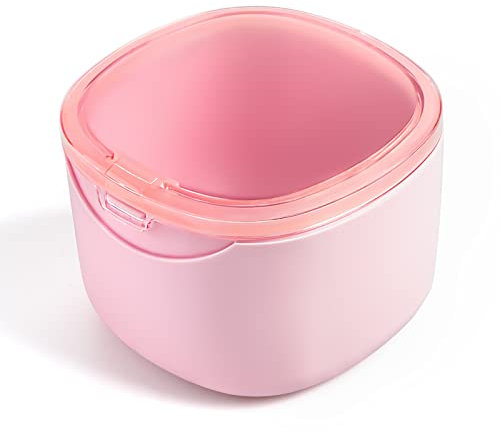 Zahnersatz-Badekoffer, Retainer Reinigungsbox, Zahnersatzkoffer, Mundschutz, Nachtschutz und Retainer (rosa)