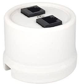 Prise RJ11-RJ45 de surface en porcelaine blanche