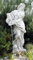 Casa Padrino Jugendstil Wasserspeier Skulptur Frau mit Krug Grau 44 x 40 x H. 140 cm - Elegante Wasserspeier Stein Figur - Barock & Jugendstil Garten Deko Accessoires