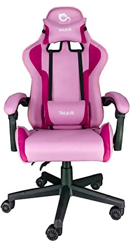 Talius Hornet - Silla Gaming Rosa Tela Transpirable, Brazos fijos, Butterfly, Base Naylon, Ruedas 60mm, Gas Clase 4 (Rosa)