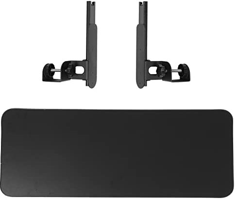 Mobestech Slide-Out Keyboard Tray Carbon Steel Clamp Desk Keyboard Riser Easy Install Organize Desk Space