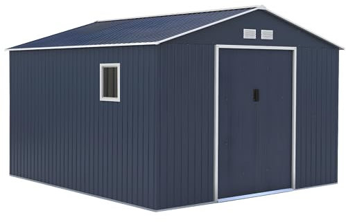 Vente-unique - Abri de Jardin métal en Acier galvanisé Gris 12,99 m² - Archer