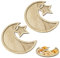 Gukasxi Lot de 2 plateaux en bois pour Ramadan Eid Mubarak - Lune étoile - Vaisselle de cuisine - Assiettes creuses pour fête - Fournitures de fête