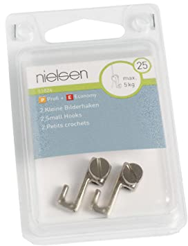 nielsen Galerieschienen Zubehör Kleine Bilderhaken mit Feststellschraube (2 Stück/Packung)