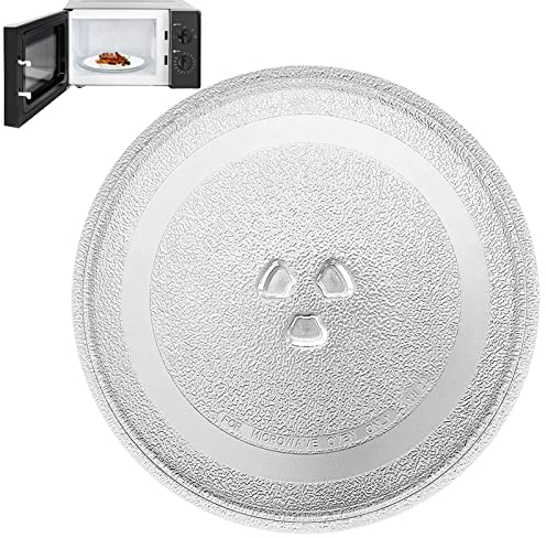 Plato giratorio para microondas, plato universal para microondas de 24,5 cm, plato giratorio de repuesto para microondas, plato de microondas con 3 soportes, adecuado para platos de microondas,