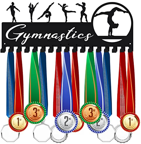 SUPERDANT Gymnastik Medaillen Aufbewahrung Frauengymnastik Medaillen Halter Rhythmische Gymnastik Medaille Aufhängedekor Medaillenhalter Für Wand Geschenke für Weibliche Sportler Kinder 40x15cm
