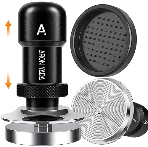 AronYada Kaffee Tamper 58.3mm mit Base Ripple,Doppel-Feder Espresso Tamper 58.3 mit 30lbs Anpressdruck,304 Edelstahl Base kaffeestampfer für Siebträger 58mm