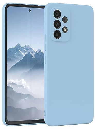 EAZY CASE - Silikonhülle für Samsung Galaxy A53 5G Hülle Silikon Case Blau weich stoßfeste Handyhülle Galaxy A53 5G Schutzhülle mit Kameraschutz Dünn Premium Schutz Cover TPU Phone Bumper in Hellblau
