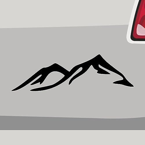 Stickerfreaks Berge Silhouette Aufkleber Freizeit Sticker Aplen Wandern Auto Bike Decal Vinyl Aufkleber Größe: 10x3cm (S) | Farbe: 10-weiß | Freizeit Sticker Kleber Deko Tuning JDM