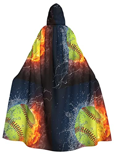 RFSHOP Softball Hooded Cloak Cape Halloween Christmas Fancy Cape Cosplay Costumes for Men Women Adult Costume