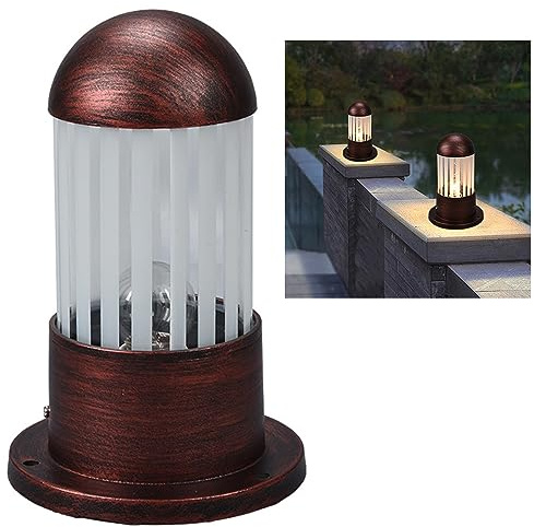 Chao Zan Lampe de Jardin Exterieur, Borne lumineuse, IP65 Etanche Eclairage, douille E27, pour les chemins, pelouses,Ampoule non Incluse (A)