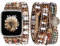 JR.DM Boho Armband Kompatibel mit Apple Watch Armband 38mm 40mm 41mm 42mm 44mm 45mm 46mm Braun Armbänder Naturstein Handgefertigtes Geflochtenes Uhrenarmband für iWatch Series 10/9/8/7/6/5/4/3/2/1/SE