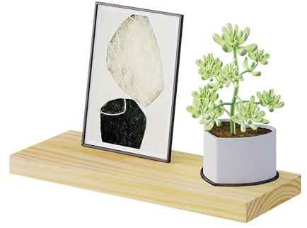 eSituro Wandregal Holz, Regal Wand, Hängeregal, Schweberegal, Regalbrett 40x19x3,5 cm, Wand Regal, für Küche Wohnzimmer Schlafzimmer, Wandboard mit unsichtbarer Halterung, Holzoptik