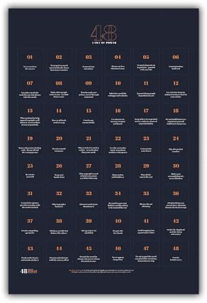 5M BOX Poster 48 Laws of Power, Lernen, Praxis, Teamwork-Druck, Positivität, Wandkunstdruck, Bildung, Klassenzimmer-Dekor, Lernfähigkeiten für Lehrer, 40,6 x 61 cm, ohne Rahmen