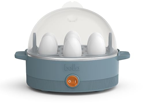 bella - Elektrischer Eierkocher für 7 Eier, einzeln stapelbar, für pochierte Eier, Rührei, harte, mittlere und weiche Eier, Omeletts und gedämpfte Fleischbällchen, automatische