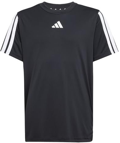 adidas Jungen Train Essentials 3-Stripes T-Shirt, Black/White, 13-14 Years