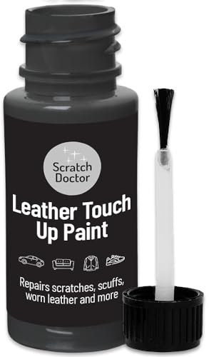 Scratch Doctor Leather Touch up Paint | For Furniture, Sofas, Cars Seats, Shoes, Handbags 15ml (Dark Grey)