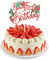 Berry Premier Anniversaire Gâteau Tops, Fruits Tops Gâteau Thème Fraises et Fleurs Décoration de Fête d'Anniversaire