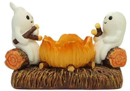 Geister Lagerfeuer Kerzenhalter Halloween Deko, Ghost Campfire Candle Holder, Süße Halloween Teelichthalter Led Kerzen Ständer Für Schlafzimmer Deko (ohne LED Kerze)