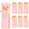6 Pack Wine Gift Bags with Tissue Paper Wine Bottle Paper Bags with Bow Ribbon for Wedding Birthday Christmas Retirement Party Supplies (Pink)