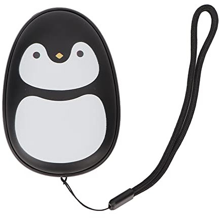 Qukaim Electric Hand Warmer 2 in 1 Hand Warmer Power Bank, Black Penguin Shape, USB Charging, Dual-Sided Heating, 3 Temperature Adjustment, Portable & Rechargeable Hand Warmer