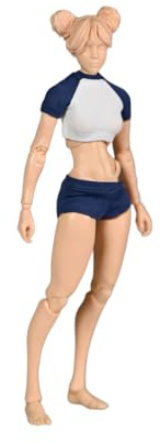 Fremego 1/12 Weibliche Actionfigur,6inch Romankey Super Flexible Mädchen Figur Körper Puppe mit Kopf-Skulptur & Austauschbarem Brust-Bein-Zubehör Sammlung (Gebräunte Haut)