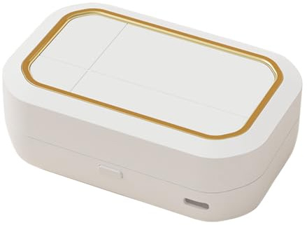 Pulitore per Lenti a Contatto, Macchina per Pulizia delle Lente a Contatti, Detergente Occhiali con 4 Modalità di Temporizzazione e Tavolo di Pulizia Rimovibile per Lenti a Contatto Morbide