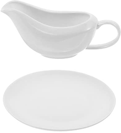 Cabilock Saucière Avec Bol à Sauce Soja Condimentaire Pour Steak Pichet Assaisonnement Blanc