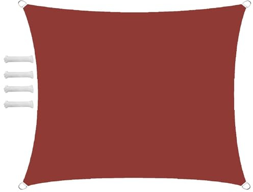 Sonnensegel Wasserdicht Rechteckig 4.5x6m Sonnensegel Balkon Sonnenschutz 95% UV Schutz Windschutz für Balkon Garten,mit Ösen und Befestigungsseile Rostrot