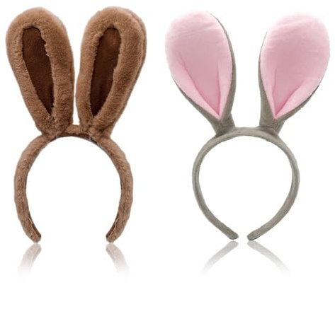 COACOM 2 Pièces en Peluche Bandeau d'oreille De Lapin, Oreilles Animales Mignonnes, Couvre-Chefs Amusants, Accessoires De Performance Créatifs, Accessoires De Cheveux Habillées De Costumes.