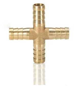 ORGEFY Raccord de tuyau en T type 3 en laiton à trois voies - Adaptateur de raccordement 4 mm, 5 mm, 6 mm, 8 mm, 10 mm, 12 mm, 16 mm, 19 mm - Croix de raccord de tuyau 4 voies - 14 mm