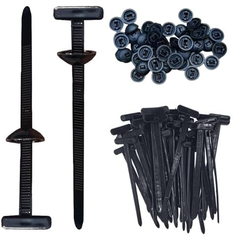 Nylon Universal Cable Tie Buckle, Nylon Cable Ties for Car, Self-Locking Ties Holder, Bumper Retainer Clips Car Plastic Rivets Fasteners for Auto Repairing Quick Fix and Hole Fastening (50)