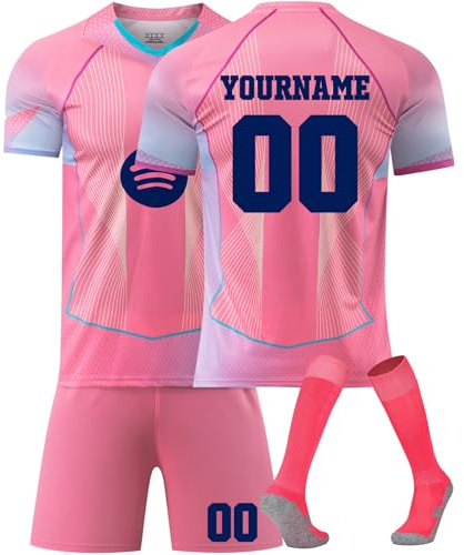 Maillot de Foot Personnalisé Enfant et Adultes avec Nom Numéro de L'équipe Ensemble Foot Enfant Vêtements Maillot Football Personnalisé de Tee Shirt, Short avec Chaussette
