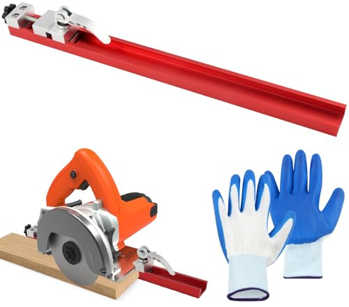 Circular Saw Guide Rail, Adjustable Cutting Machine Base Guide for 360mm Saw Base with Dual Lock, Aluminum Alloy Fence Attachment for Precision Cutt & Milling Tasks(Size:360mm)