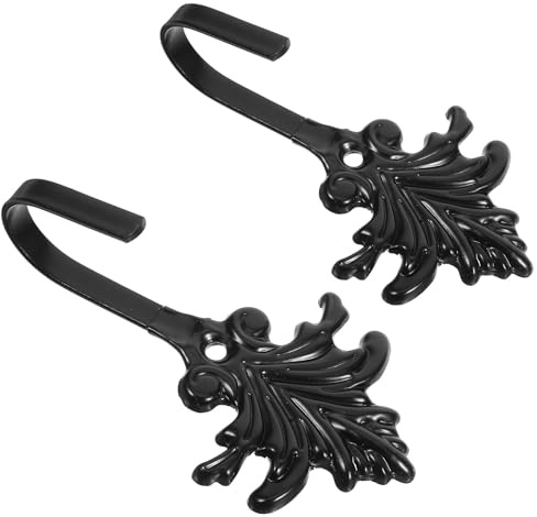 Gatuida Crochets Muraux en Fer Forgé pour Rideaux et Manteaux, Crochets Décoratifs de Feuille, Adaptés pour Salle de Bain et Porte, Robustes Installation Facile