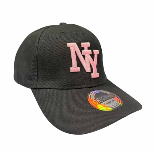 Cappellino da baseball da uomo e da donna – NY Snapback Cap regolabile Unisex Basecap, Streetwear Hip Hop Cap, Berretto estivo, nero/rosa, Taglia unica