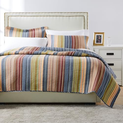 Greenland Home 100% Cotton Fashion Quilt Collection, Prewashed, Reversible Quilt Set, 3-Piece Full/Queen, Katy